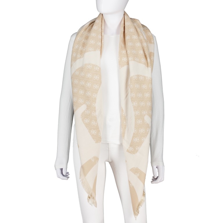 Tuch Jaquard Stone, Farbe: taupe/khaki, Marke: Guess, EAN: 7621806183303, Abmessungen in cm: 135x135x0.1, Bild 1 von 1