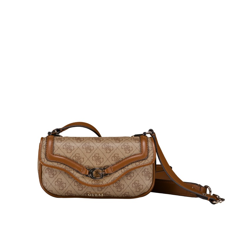 Umhängetasche Dea Mini 4G-Logo Latte, Farbe: braun, Marke: Guess, EAN: 0198659012823, Abmessungen in cm: 21x14x6.5, Bild 1 von 6