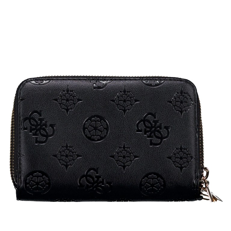 Geldbörse Laurel II 4G-Logo Peony mit Griffschlaufe Black, Farbe: schwarz, Marke: Guess, EAN: 0190231996460, Abmessungen in cm: 15x10x3.5, Bild 3 von 4