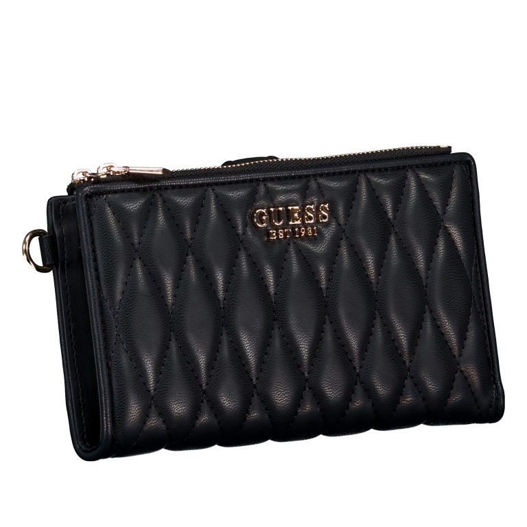 Geldbörse / Handytasche Valla mit Griffschlaufe Black, Farbe: schwarz, Marke: Guess, EAN: 0198659001797, Abmessungen in cm: 18.5x11x2.5, Bild 2 von 5