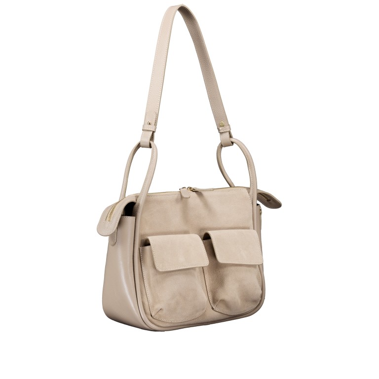 Beuteltasche Velours Beige, Farbe: beige, Marke: Hausfelder Manufaktur, EAN: 4065646027114, Abmessungen in cm: 31x25.5x12.5, Bild 2 von 7