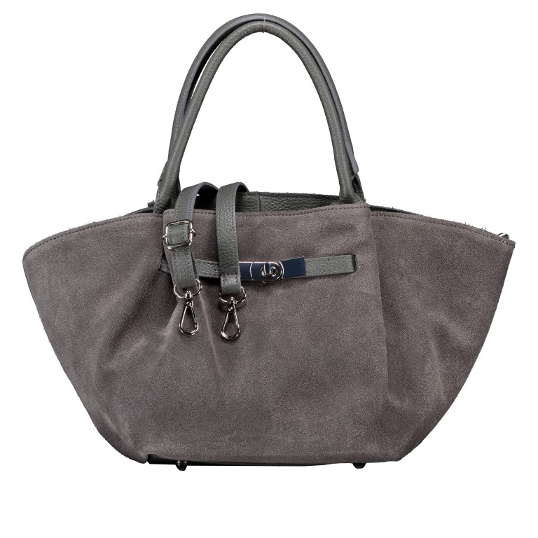 Handtasche Velours Dunkelgrau, Farbe: grau, Marke: Hausfelder Manufaktur, EAN: 4065646027169, Abmessungen in cm: 19x20x12, Bild 1 von 6