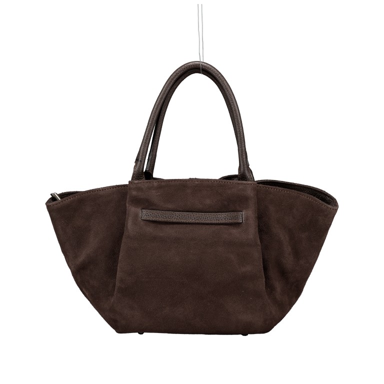 Handtasche Velours Dunkelbraun, Farbe: braun, Marke: Hausfelder Manufaktur, EAN: 4065646027183, Abmessungen in cm: 19x20x12, Bild 3 von 6