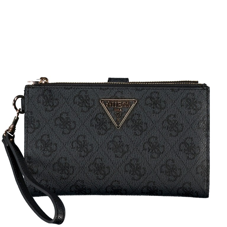 Geldbörse / Handytasche Laurel II 4G-Logo mit Griffschlaufe Coal, Farbe: anthrazit, Marke: Guess, EAN: 0190231977827, Abmessungen in cm: 18.5x11x2.5, Bild 1 von 5