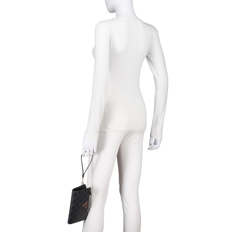 Geldbörse / Handytasche Laurel II 4G-Logo mit Griffschlaufe Coal, Farbe: anthrazit, Marke: Guess, EAN: 0190231977827, Abmessungen in cm: 18.5x11x2.5, Bild 4 von 5