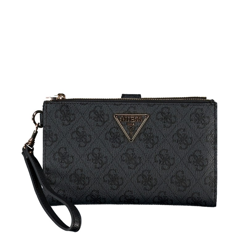 Geldbörse / Handytasche Laurel II 4G-Logo mit Griffschlaufe Coal, Farbe: anthrazit, Marke: Guess, EAN: 0190231977827, Abmessungen in cm: 18.5x11x2.5, Bild 1 von 5
