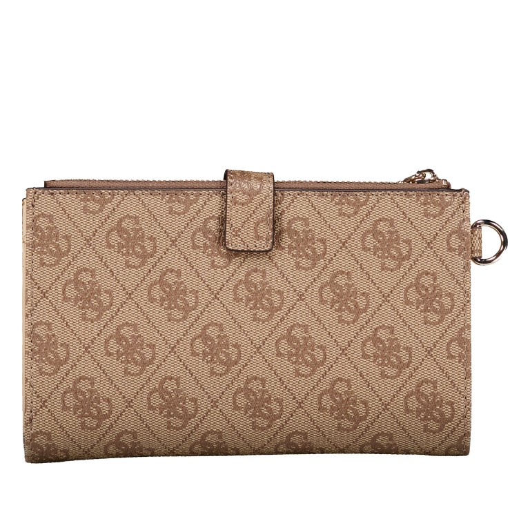 Geldbörse / Handytasche Laurel II 4G-Logo mit Griffschlaufe Latte, Farbe: braun, Marke: Guess, EAN: 0190231977834, Abmessungen in cm: 18.5x11x2.5, Bild 3 von 5
