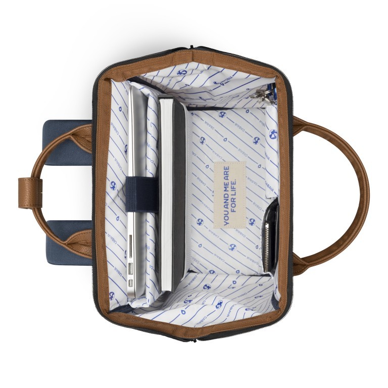 Rucksack Adventurer Large Chicago mit zwei auswechselbaren Vortaschen Navy, Farbe: blau/petrol, Marke: Cabaia, EAN: 3701328319443, Abmessungen in cm: 29x46x17, Bild 8 von 10