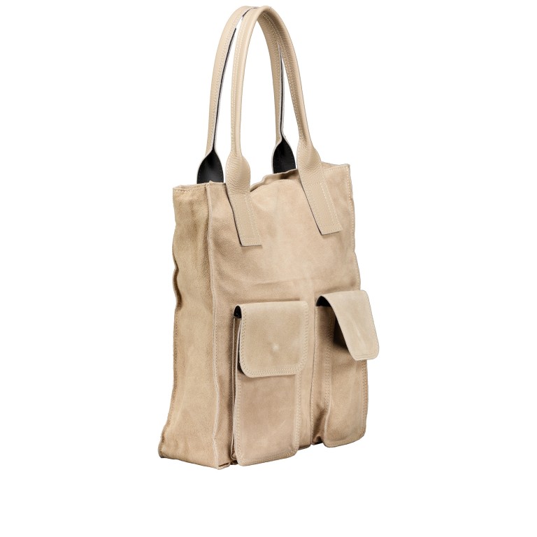 Shopper Velours Beige, Farbe: beige, Marke: Hausfelder Manufaktur, EAN: 4065646027190, Abmessungen in cm: 32x39x11, Bild 2 von 7