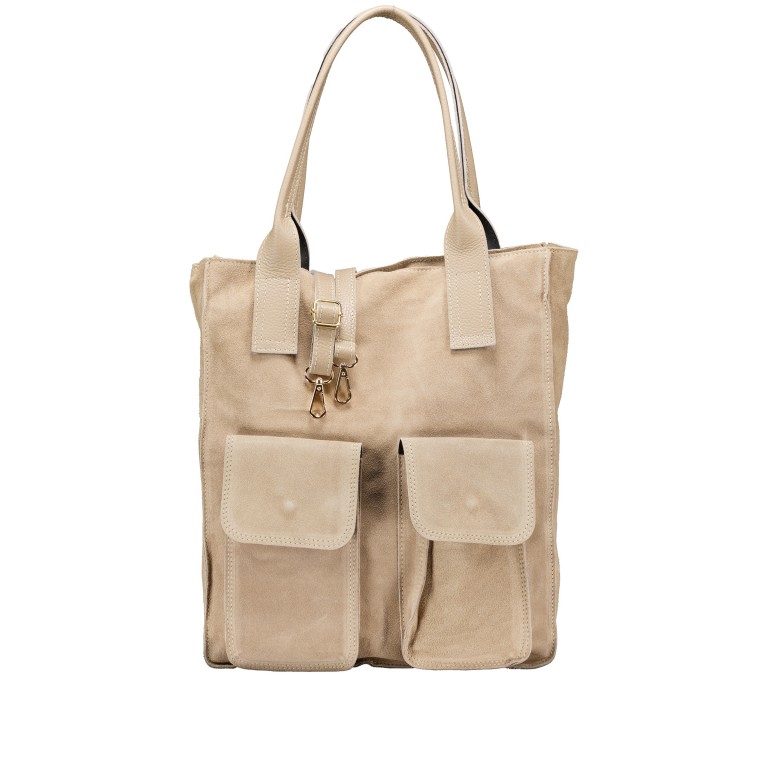 Shopper Velours Beige, Farbe: beige, Marke: Hausfelder Manufaktur, EAN: 4065646027190, Abmessungen in cm: 32x39x11, Bild 1 von 7
