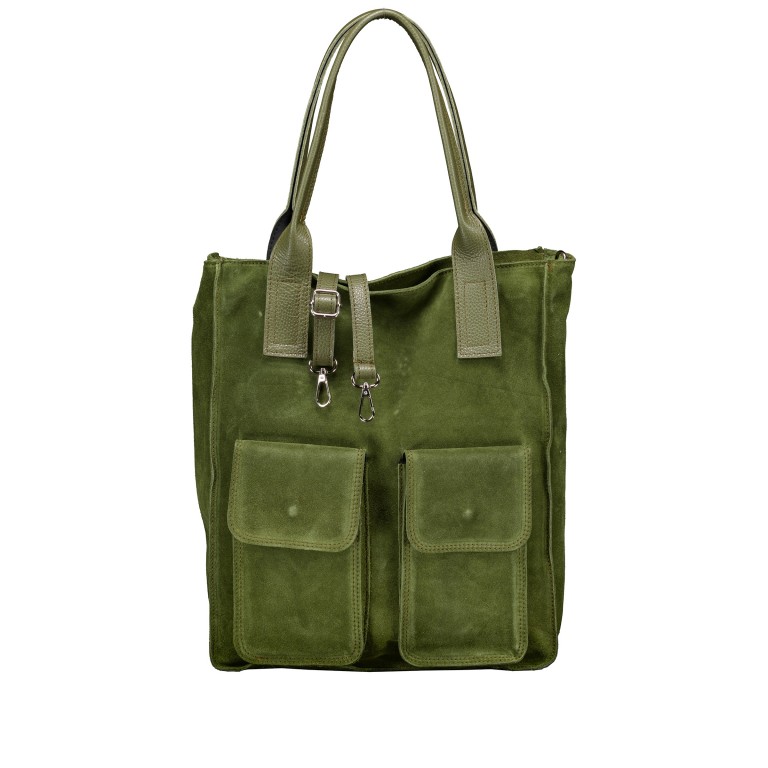 Shopper Velours Oliv, Farbe: grün/oliv, Marke: Hausfelder Manufaktur, EAN: 4065646027206, Abmessungen in cm: 32x39x11, Bild 1 von 7