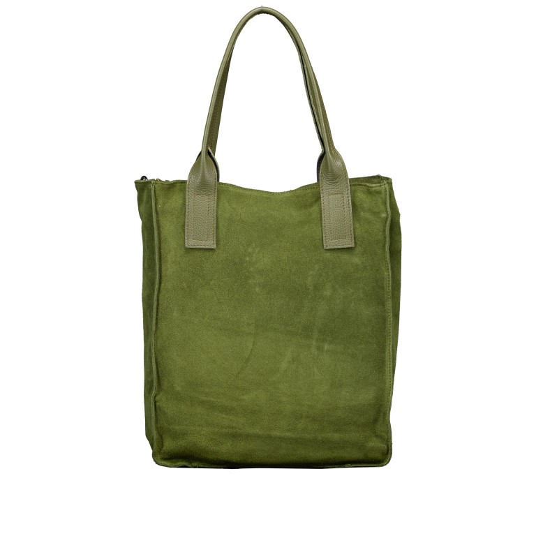 Shopper Velours Oliv, Farbe: grün/oliv, Marke: Hausfelder Manufaktur, EAN: 4065646027206, Abmessungen in cm: 32x39x11, Bild 3 von 7