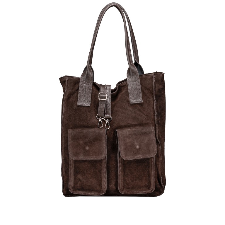 Shopper Velours Dunkelbraun, Farbe: braun, Marke: Hausfelder Manufaktur, EAN: 4065646027237, Abmessungen in cm: 32x39x11, Bild 1 von 7