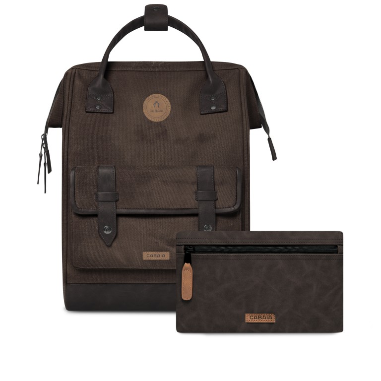 Rucksack Adventurer Medium Soyo mit zwei auswechselbaren Vortaschen Dunkelbraun, Farbe: braun, Marke: Cabaia, EAN: 3667022017712, Abmessungen in cm: 27x41x16, Bild 1 von 12