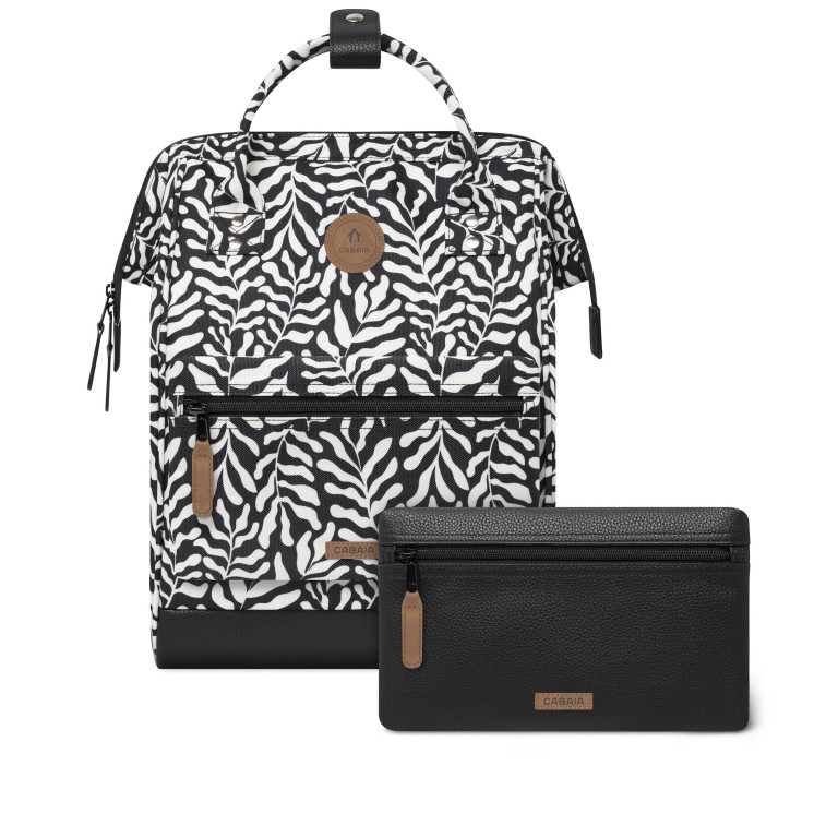 Rucksack Adventurer Medium Luanda Schwarz Weiß, Farbe: weiß, Marke: Cabaia, EAN: 3667022017316, Abmessungen in cm: 27x41x16, Bild 1 von 11