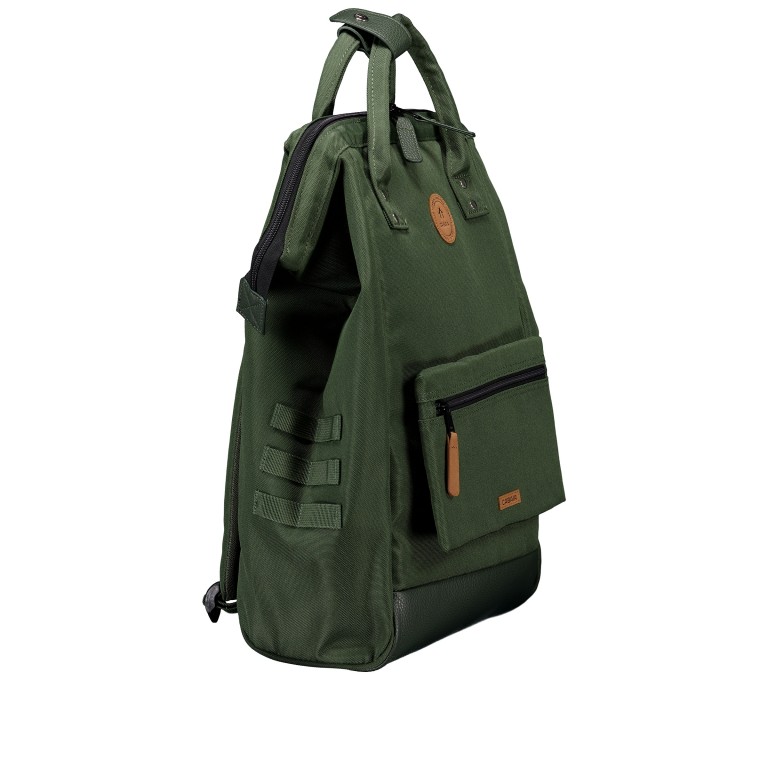 Rucksack Adventurer Large Coromandel mit zwei auswechselbaren Vortaschen Dunkelgrün, Farbe: grün/oliv, Marke: Cabaia, EAN: 3667022017491, Abmessungen in cm: 29x46x17, Bild 4 von 10