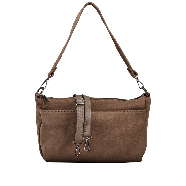 Umhängetasche Velours Taupe, Farbe: taupe/khaki, Marke: Hausfelder Manufaktur, EAN: 4065646027244, Abmessungen in cm: 29x17.5x10.5, Bild 1 von 7