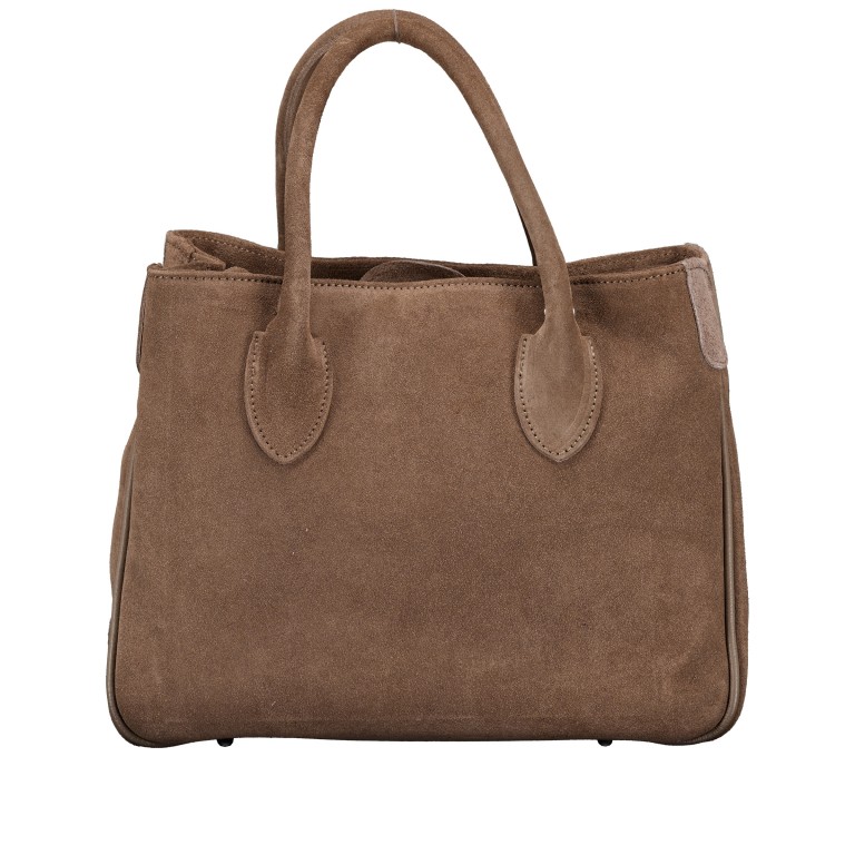 Handtasche Velours Taupe, Farbe: taupe/khaki, Marke: Hausfelder Manufaktur, EAN: 4065646027268, Abmessungen in cm: 30.5x23x12.5, Bild 3 von 7