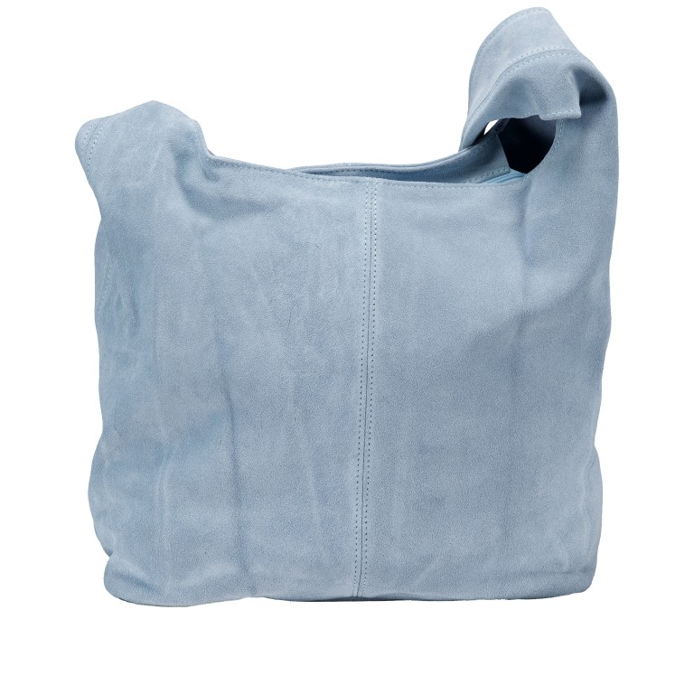 Beuteltasche Velours Hellblau, Farbe: blau/petrol, Marke: Hausfelder Manufaktur, EAN: 4065646027299, Abmessungen in cm: 32.5x32x17, Bild 3 von 5