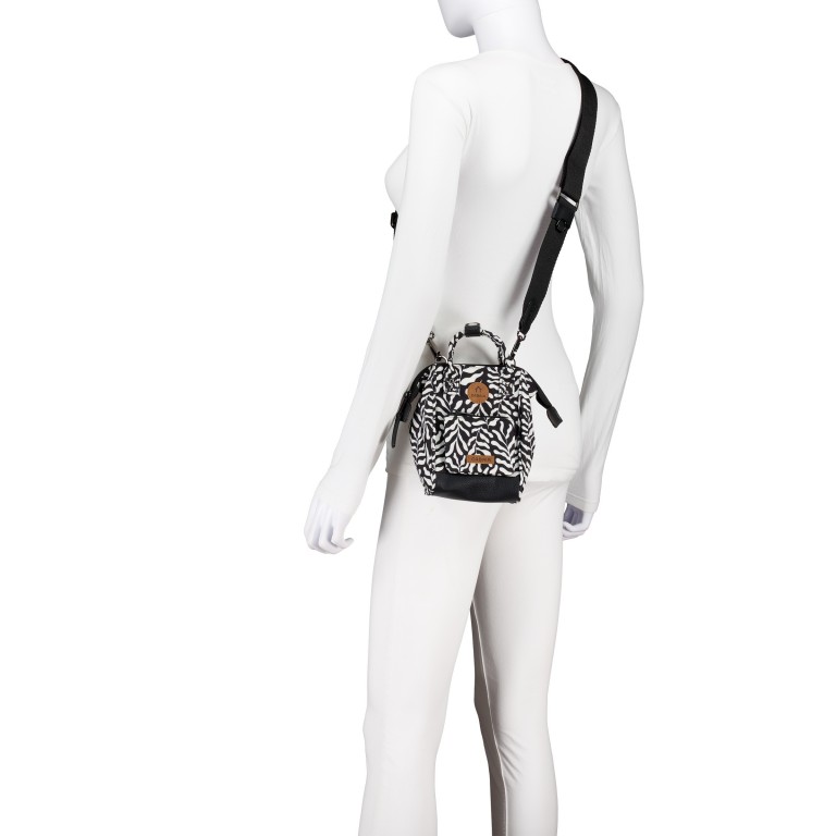 Umhängetasche Nano Bag Luanda Schwarz Weiß, Farbe: weiß, Marke: Cabaia, EAN: 3667022015190, Abmessungen in cm: 12x18x8.5, Bild 6 von 8