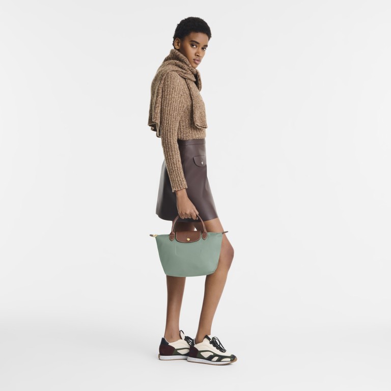 Handtasche Le Pliage S Celadon, Farbe: grün/oliv, Marke: Longchamp, EAN: 3597922788781, Abmessungen in cm: 23x22x14, Bild 4 von 7