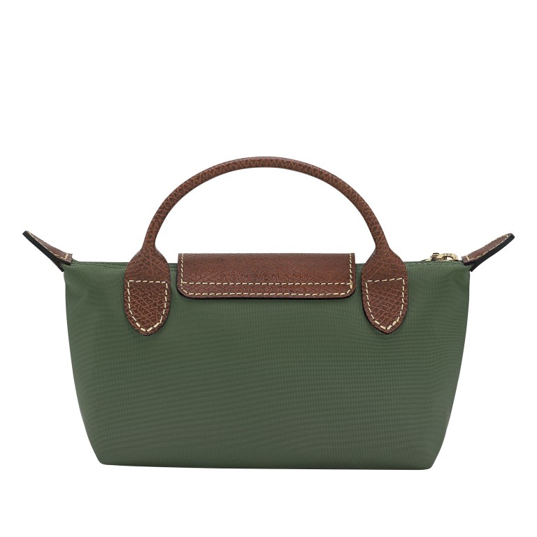Kosmetiktasche Le Pliage Pochette Englischgrün, Farbe: grün/oliv, Marke: Longchamp, EAN: 3597922787456, Abmessungen in cm: 17x10x5.5, Bild 3 von 6