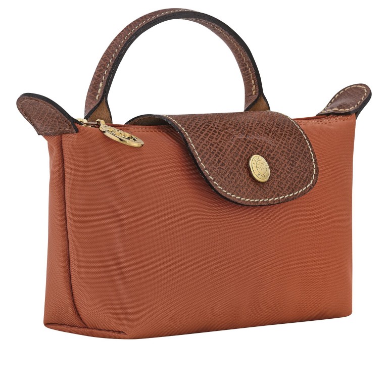 Kosmetiktasche Le Pliage Pochette Ziegelrot, Farbe: orange, Marke: Longchamp, EAN: 3597922787487, Abmessungen in cm: 17x10x5.5, Bild 2 von 6