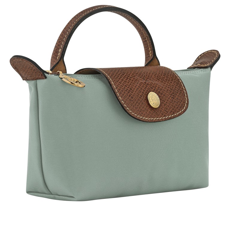 Kosmetiktasche Le Pliage Pochette Celadon, Farbe: grün/oliv, Marke: Longchamp, EAN: 3597922789238, Abmessungen in cm: 17x10x5.5, Bild 2 von 6