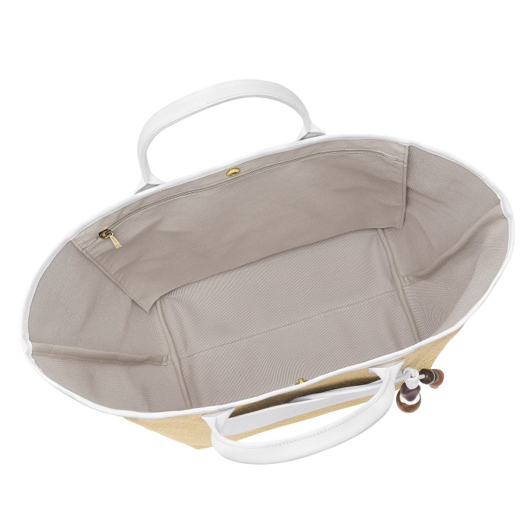 Korbtasche Le Panier Pliage Céramique Weiß, Farbe: weiß, Marke: Longchamp, EAN: 3597922793211, Abmessungen in cm: 28x35x20, Bild 5 von 6