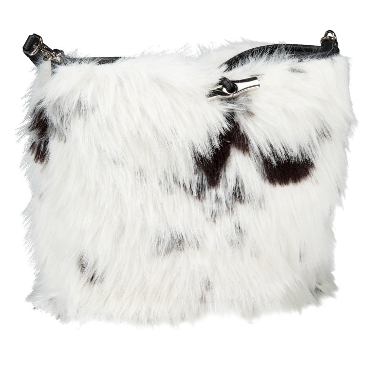 Beuteltasche Roseau M Shetland Schwarz Weiß, Farbe: weiß, Marke: Longchamp, EAN: 3597922835355, Abmessungen in cm: 26x30x13, Bild 2 von 5