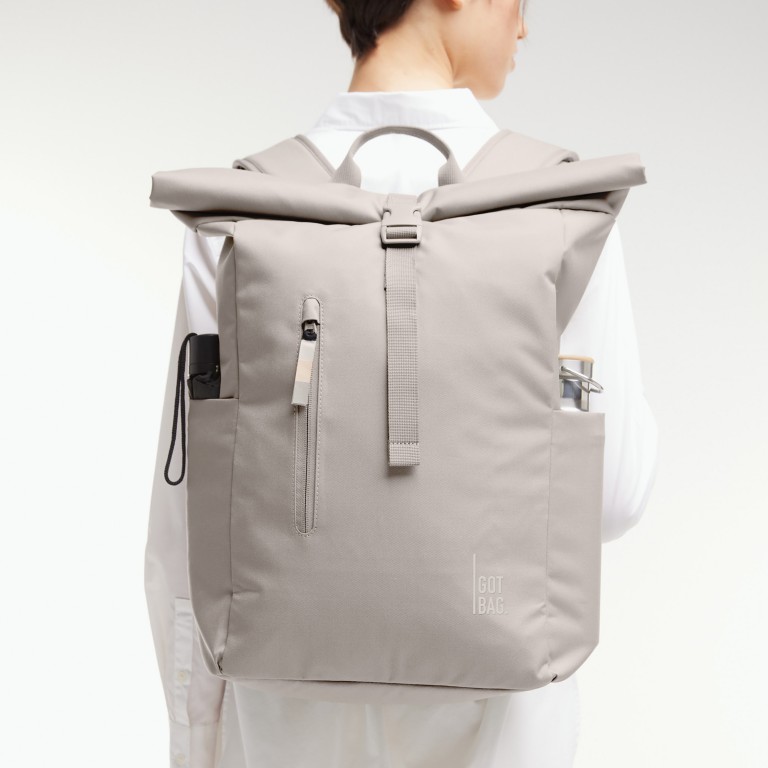 Rucksack Rolltop Easy Monochrome Clam, Farbe: beige, Marke: Got Bag, EAN: 4262457054272, Abmessungen in cm: 30x42x15, Bild 6 von 10