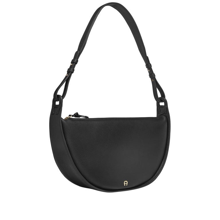 Beuteltasche Eliza M Black, Farbe: schwarz, Marke: AIGNER, EAN: 4055539650512, Abmessungen in cm: 34.5x19x9.6, Bild 2 von 6