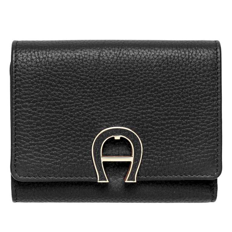 Geldbörse Selena mit RFID-Schutz Black, Farbe: schwarz, Marke: AIGNER, EAN: 4055539550485, Abmessungen in cm: 12.5x12x3, Bild 1 von 3