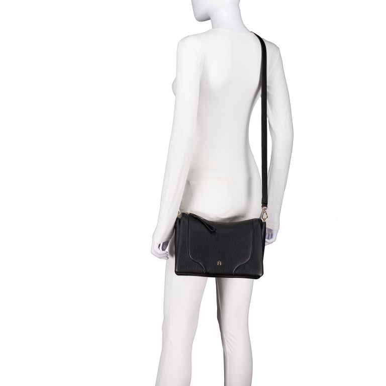 Beuteltasche Mara S Black, Farbe: schwarz, Marke: AIGNER, EAN: 4055539650383, Abmessungen in cm: 26x19x10, Bild 7 von 8