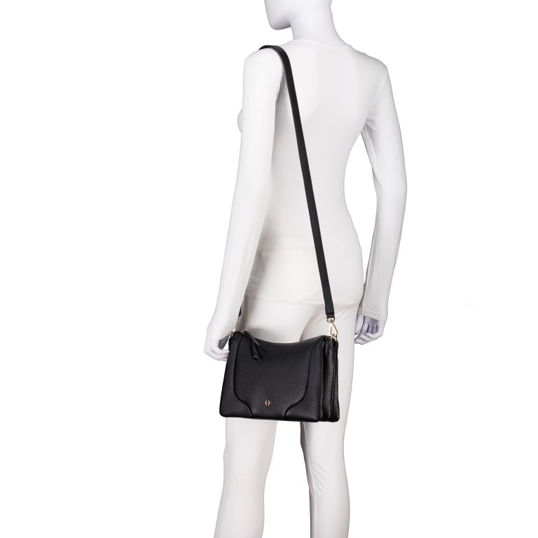 Beuteltasche Mara S Black, Farbe: schwarz, Marke: AIGNER, EAN: 4055539650383, Abmessungen in cm: 26x19x10, Bild 6 von 8