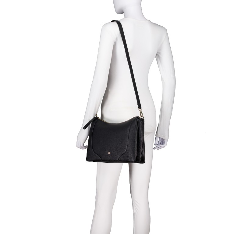 Umhängetasche Mara M Black, Farbe: schwarz, Marke: AIGNER, EAN: 4055539650413, Abmessungen in cm: 32x23x9.5, Bild 5 von 7