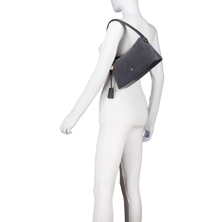Umhängetasche Delia Suede S Night Grey, Farbe: grau, Marke: AIGNER, EAN: 4055539650888, Abmessungen in cm: 27x16x9, Bild 5 von 8