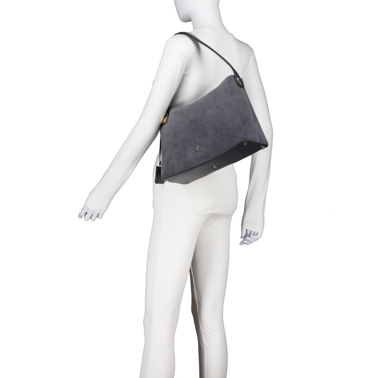 Beuteltasche Delia Suede M Night Grey, Farbe: grau, Marke: AIGNER, EAN: 4055539650918, Abmessungen in cm: 35x24.5x12, Bild 3 von 4