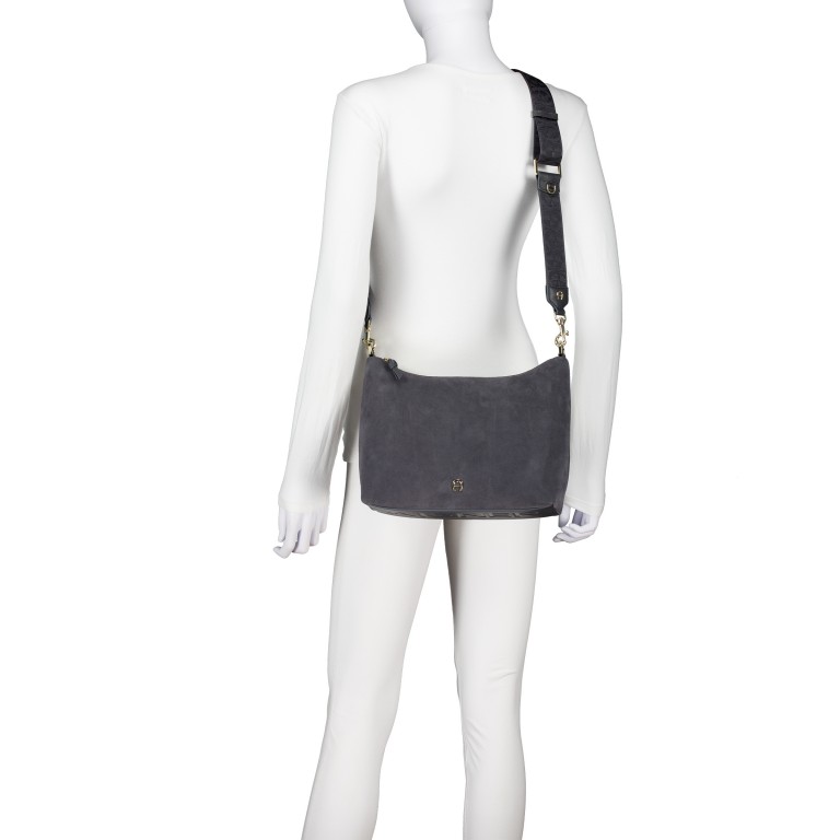 Umhängetasche Zita Suede S Night Grey, Farbe: grau, Marke: AIGNER, EAN: 4055539658006, Abmessungen in cm: 27x22x9, Bild 5 von 6