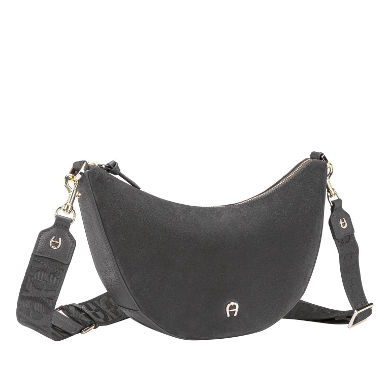 Umhängetasche Zita Suede S Night Grey, Farbe: grau, Marke: AIGNER, EAN: 4055539658068, Abmessungen in cm: 30x19x6.5, Bild 2 von 6