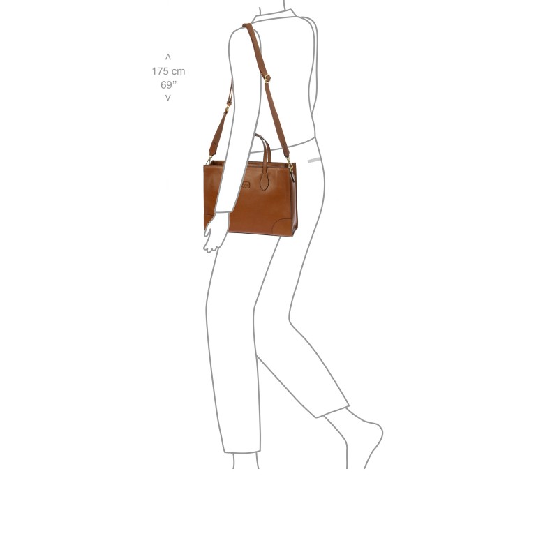 Handtasche Volterra Opera Bag S mit Laptopfach 13 Zoll Tobacco, Farbe: cognac, Marke: Brics, EAN: 8016623976907, Abmessungen in cm: 35x26.5x12.5, Bild 5 von 7