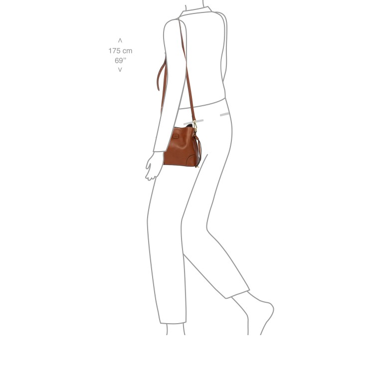 Beuteltasche Volterra Small Bucket Bag Tobacco, Farbe: cognac, Marke: Brics, EAN: 8016623975191, Abmessungen in cm: 20x19x12, Bild 5 von 7