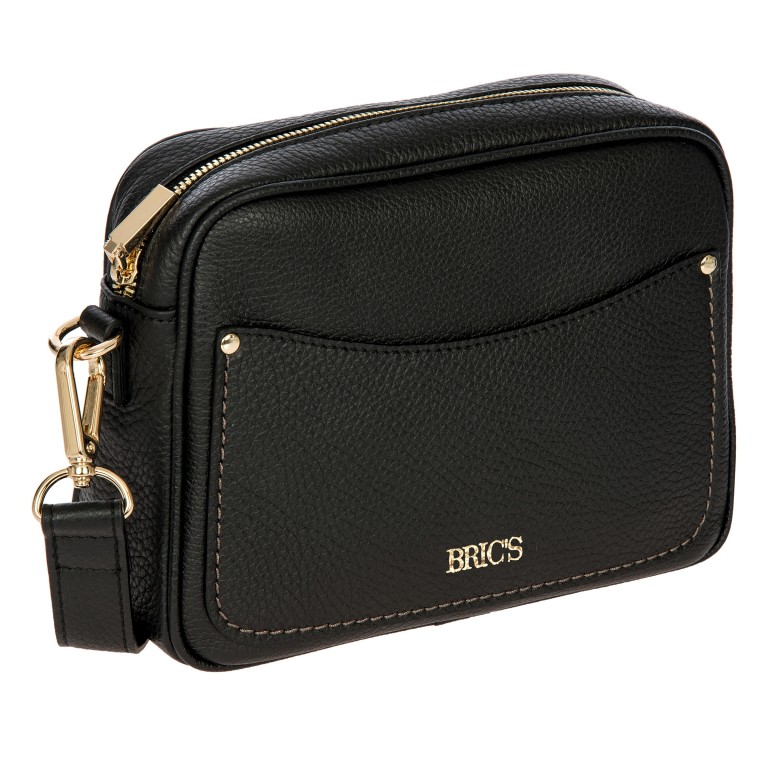 Umhängetasche Gondola Magnolia Bag Black, Farbe: schwarz, Marke: Brics, EAN: 8016623912875, Abmessungen in cm: 23x17x7, Bild 2 von 5