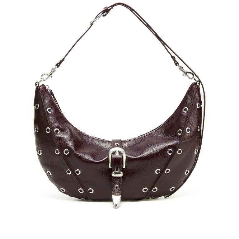 Beuteltasche Rivet Enya Glossy Aubergine, Farbe: rot/weinrot, Marke: Les Visionnaires, EAN: 4262499033716, Abmessungen in cm: 50x34x6, Bild 1 von 6