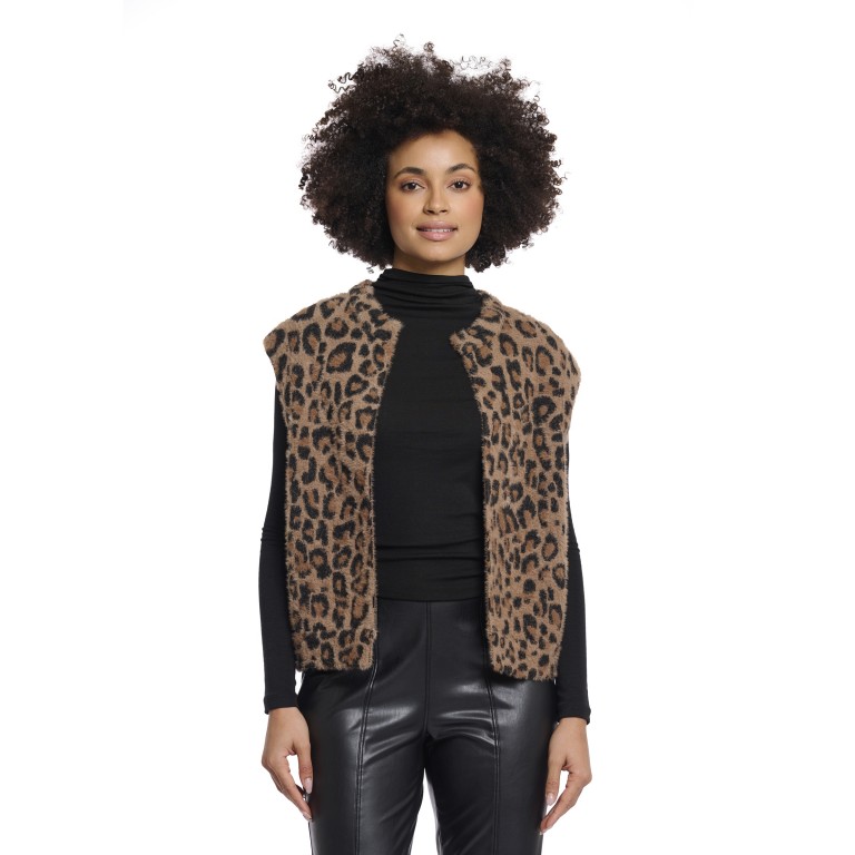 Weste Elona Größe M Leopard, Farbe: braun, Marke: Rino & Pelle, EAN: 8720529553215, Bild 1 von 4