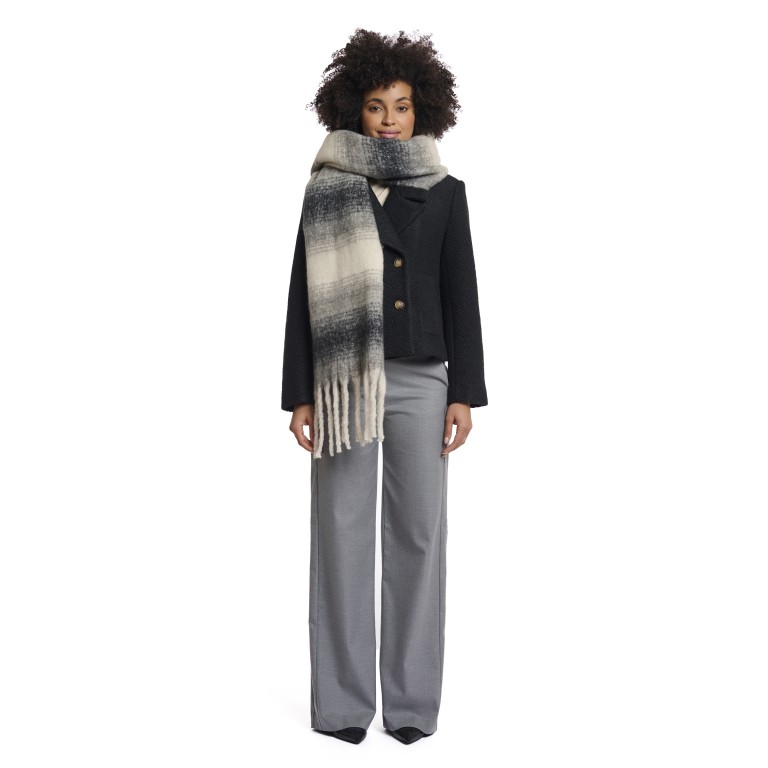 Schal Erica Black White, Farbe: grau, Marke: Rino & Pelle, EAN: 8720529538656, Abmessungen in cm: 47x235x0.5, Bild 3 von 4