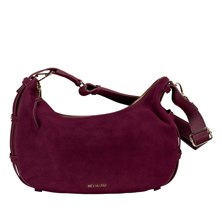 Beuteltasche Lifetime Sister Suede M Berry, Farbe: rot/weinrot, Marke: Hey Marly, EAN: 4262484652571, Abmessungen in cm: 35.5x27x11.2, Bild 1 von 9