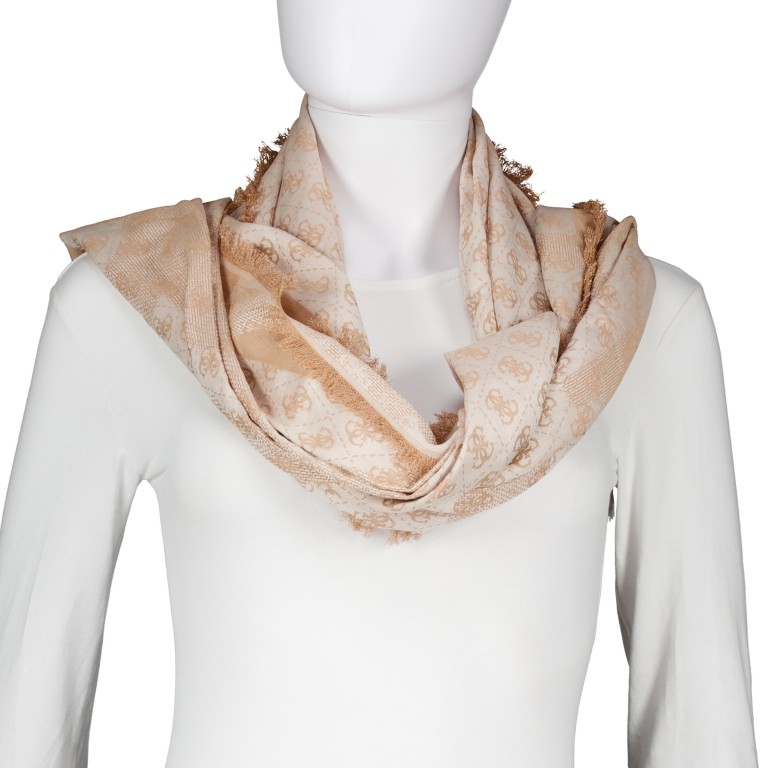 Schal Erica 4G-Logo Latte, Farbe: braun, Marke: Guess, EAN: 7621235353964, Abmessungen in cm: 32x190x0.5, Bild 3 von 5