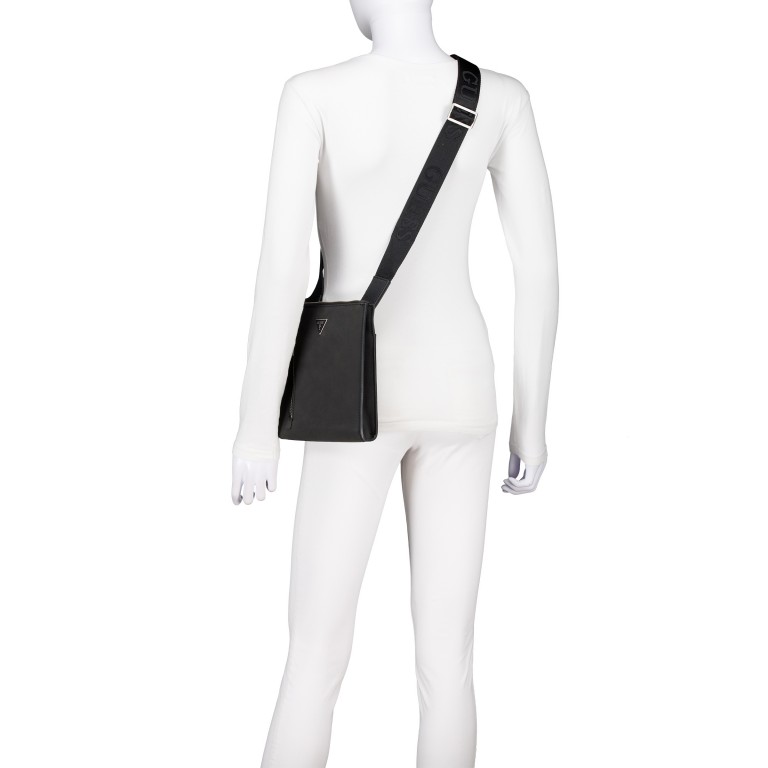 Umhängetasche Torino Flat Crossbody Black, Farbe: schwarz, Marke: Guess, EAN: 7621235332242, Abmessungen in cm: 19x21x3.5, Bild 5 von 6