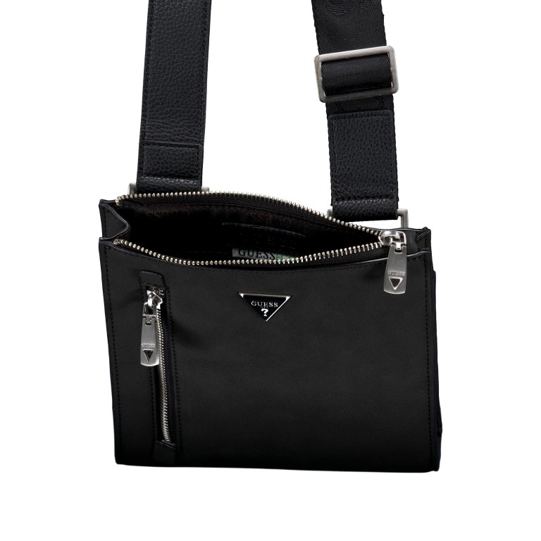 Umhängetasche Torino Flat Crossbody Black, Farbe: schwarz, Marke: Guess, EAN: 7621235332242, Abmessungen in cm: 19x21x3.5, Bild 6 von 6